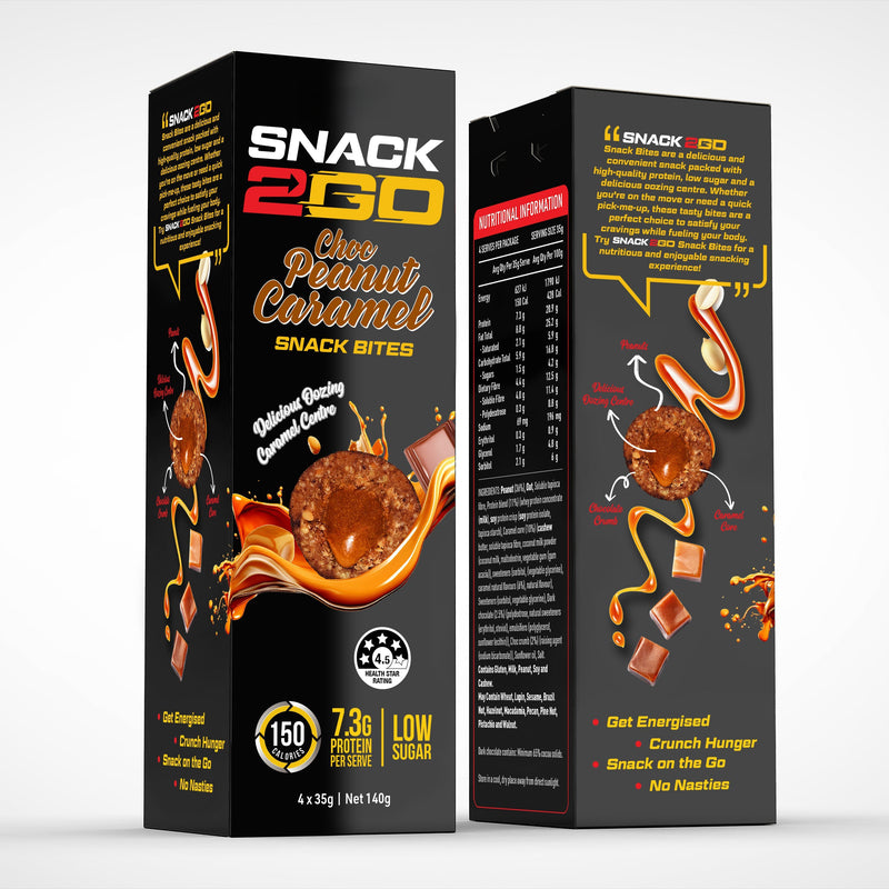 SNACK2GO Snack Bites Choc Peanut Caramel